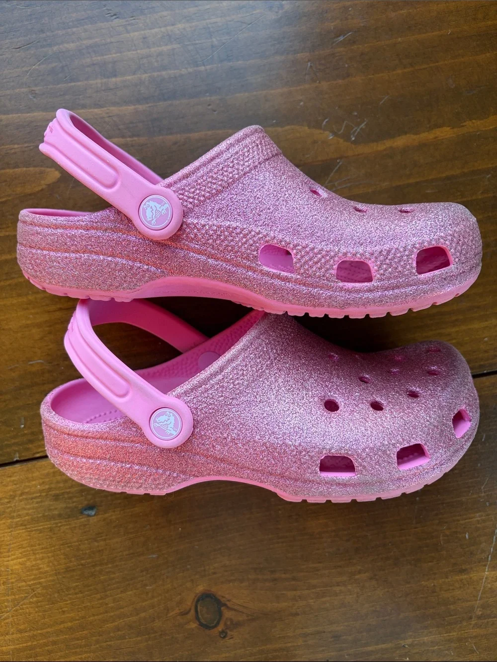 CROCS Kids Pink Glitter Clog Sz 4
